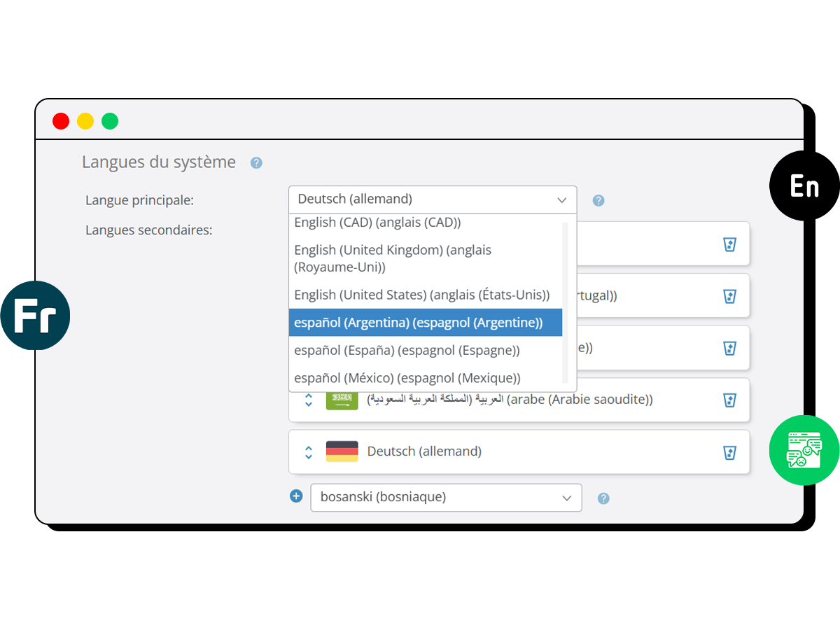 Grievance app multi-language selection interface.