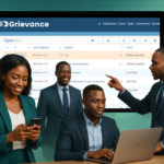 Digital complaint management software for government and public sector, showing a diverse team effectively using the grievance.app platform to enhance citizen satisfaction and operational efficiency.