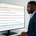 Man using (Grievance App) Grievance Tracking Software dashboard on a computer, demonstrating essential features for 2025.