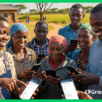 Community members using mobile grievance app to build stakeholder trust GRM through accessible and responsive digital feedback.
