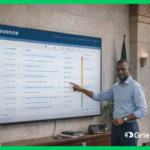 African professionals using a Grievance Redress Mechanism platform dashboard for case tracking and complaint management